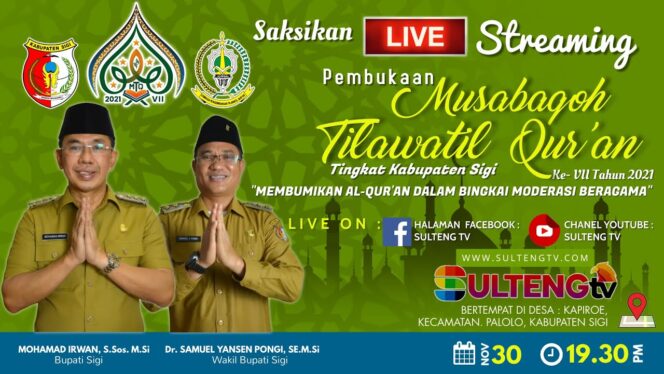 
					LIVE STREAMING : PEMBUKAAN MTQ TINGKAT KABUPATEN SIGI KE-VII TAHUN 2021